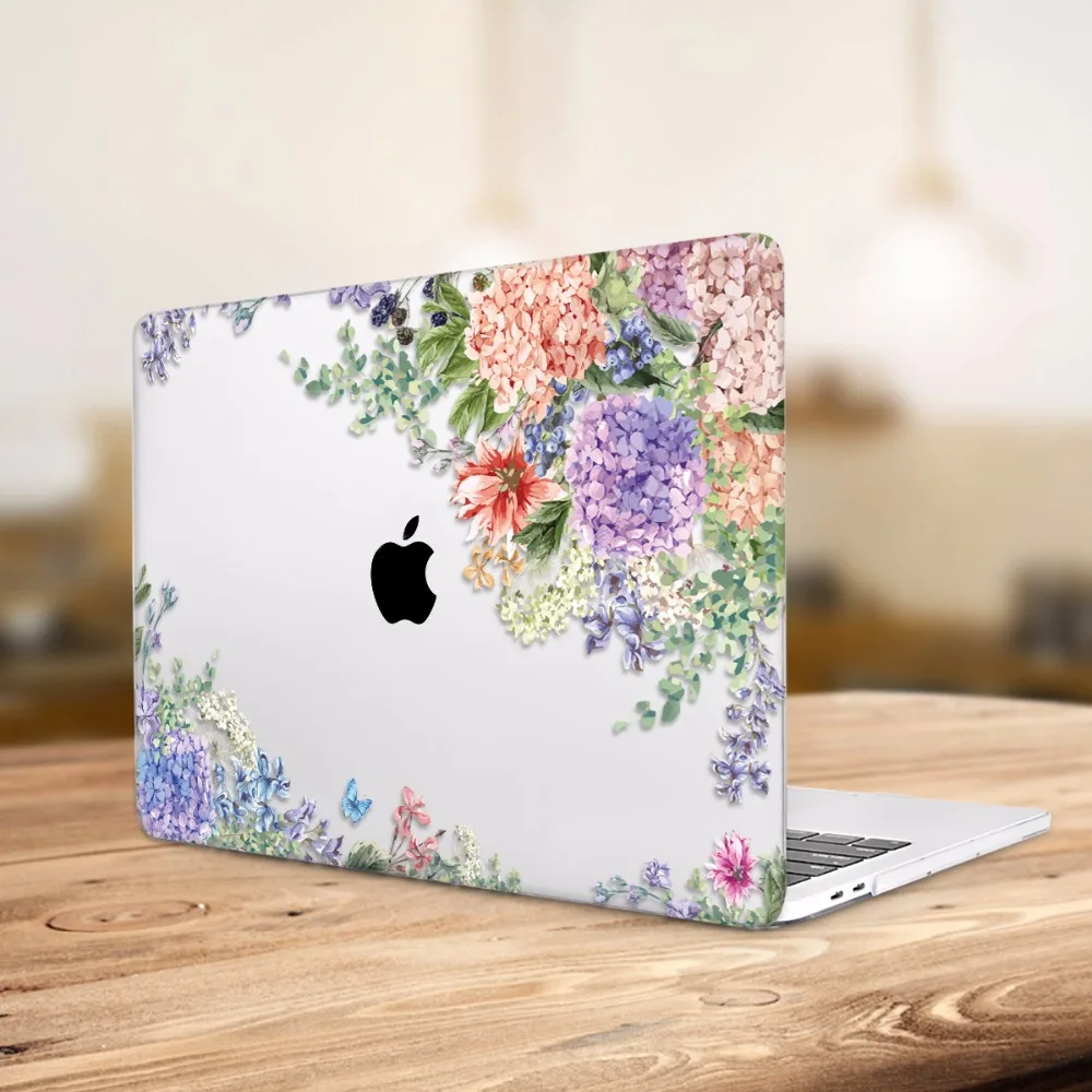 Для Macbook Air 11 12 13 чехол для Pro retina 15 Touch bar 2018 A1932 Твердый с цветочным узором девочек