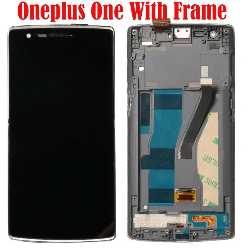 With Frame Raugee для Oneplus One ЖК-экран с рамкой для Oneplus One ЖК-сенсорный экран дигитайзер замена на A0001 1 глобальная версия - Цвет: With Frame