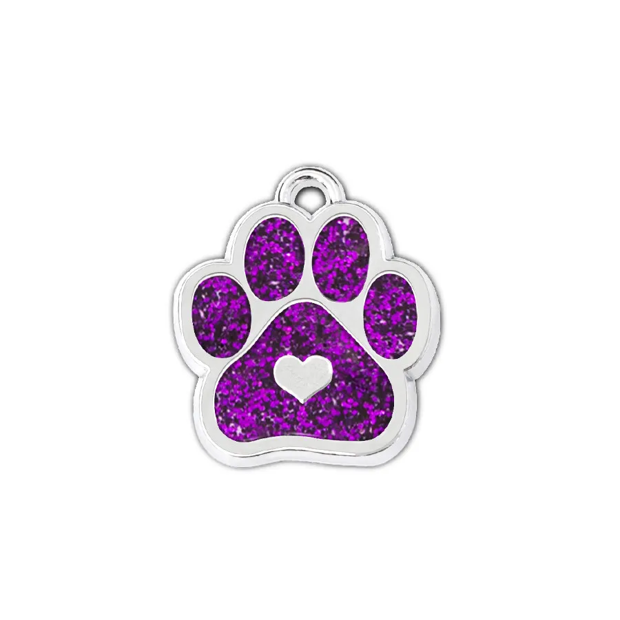 HC48601Purple 10 шт. лапы домашнего животного Bling Эмаль Кошка Собака/медведь лапы печать висят кулон подходит шарнирный брелок Брелоки мешочек для украшений изготовление HC486 - Цвет: HC48601Purple