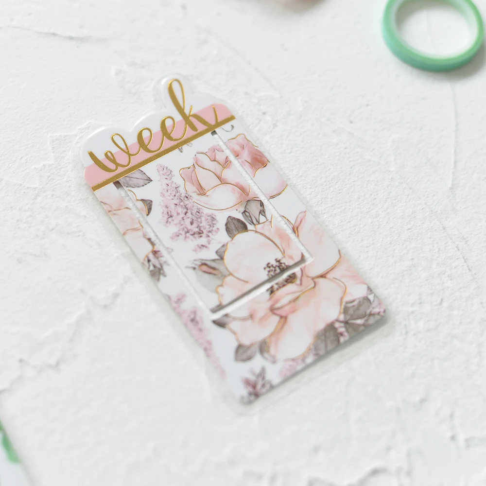 Flower Week Lovedoki ПВХ пластиковые покрытые закладки для книг скрепки прозрачный крест закладки индекс закладки Органайзер дневник аксессуары канцелярские принадлежности - Цвет: Flower Week