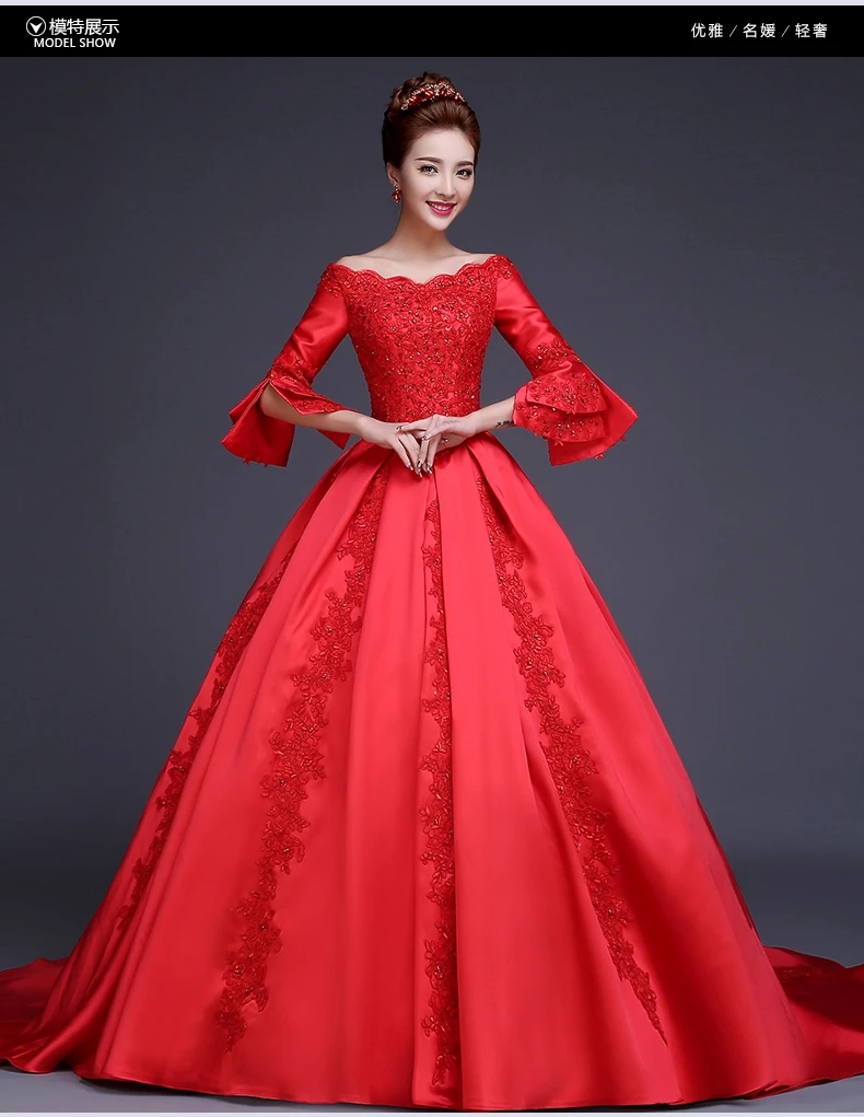 

100%real red beading court trailing princess medieval dress Renaissance Gown queen Victoria/Antoinette/ball gown/Belle Ball
