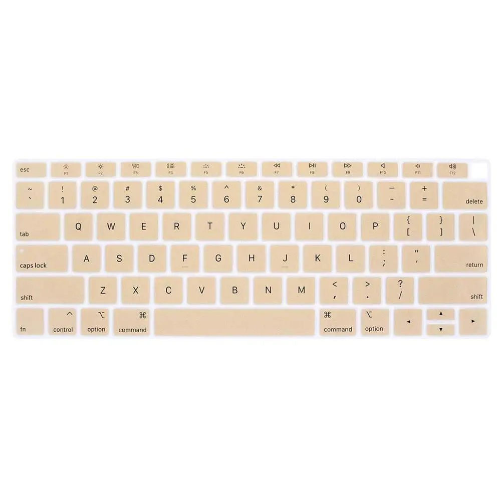 Силиконовая крышка клавиатуры для Macbook NEW Air 13 с дисплеем retina и сенсорной идентификацией модели A1932 - Цвет: Gold