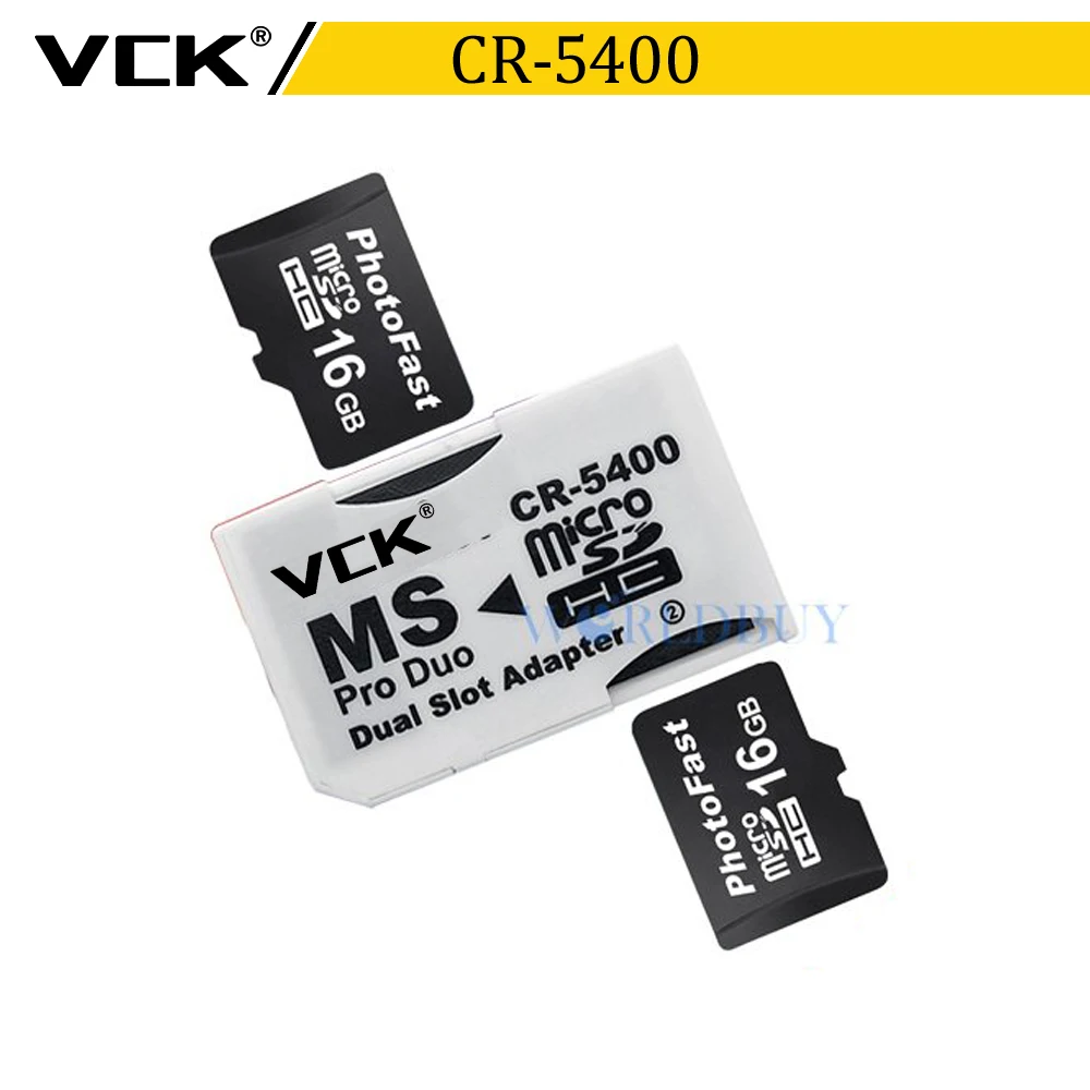 VCK Высокое качество двойной Micro SD TF для карты памяти MS Pro Duo адаптер CR 5400 CR5400|ms pro duo