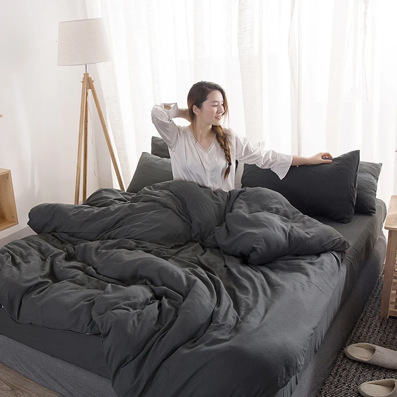LOVINSUNSHINE Queen Bedding Set Cover Duvet Simple Solid Color 4pcs Luxury Sets AB#107|Комплекты постельного белья| |