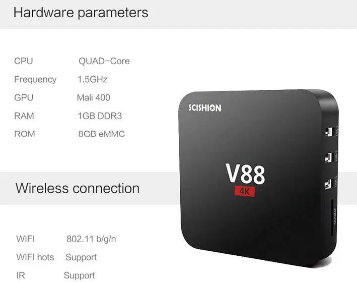 Про Android 5.1 6.0 ТВ коробка с новейшие РФ Дистанционное управление (15 м/49ft рабочих