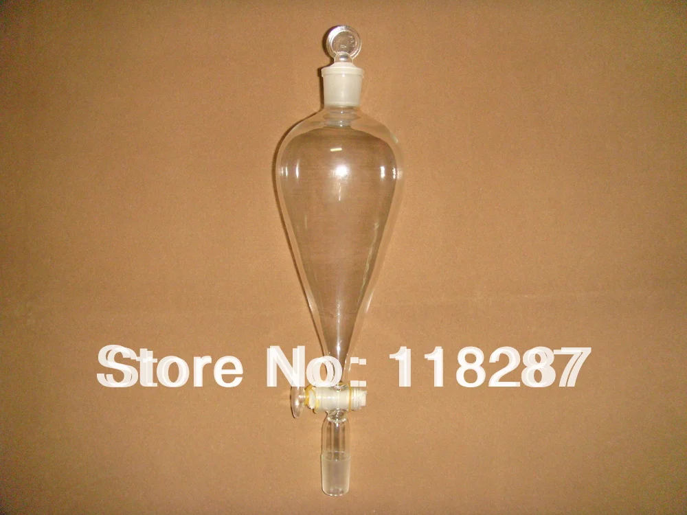 500 мл сепараторная воронка со стеклянным запорным клапаном 24/29 соединений