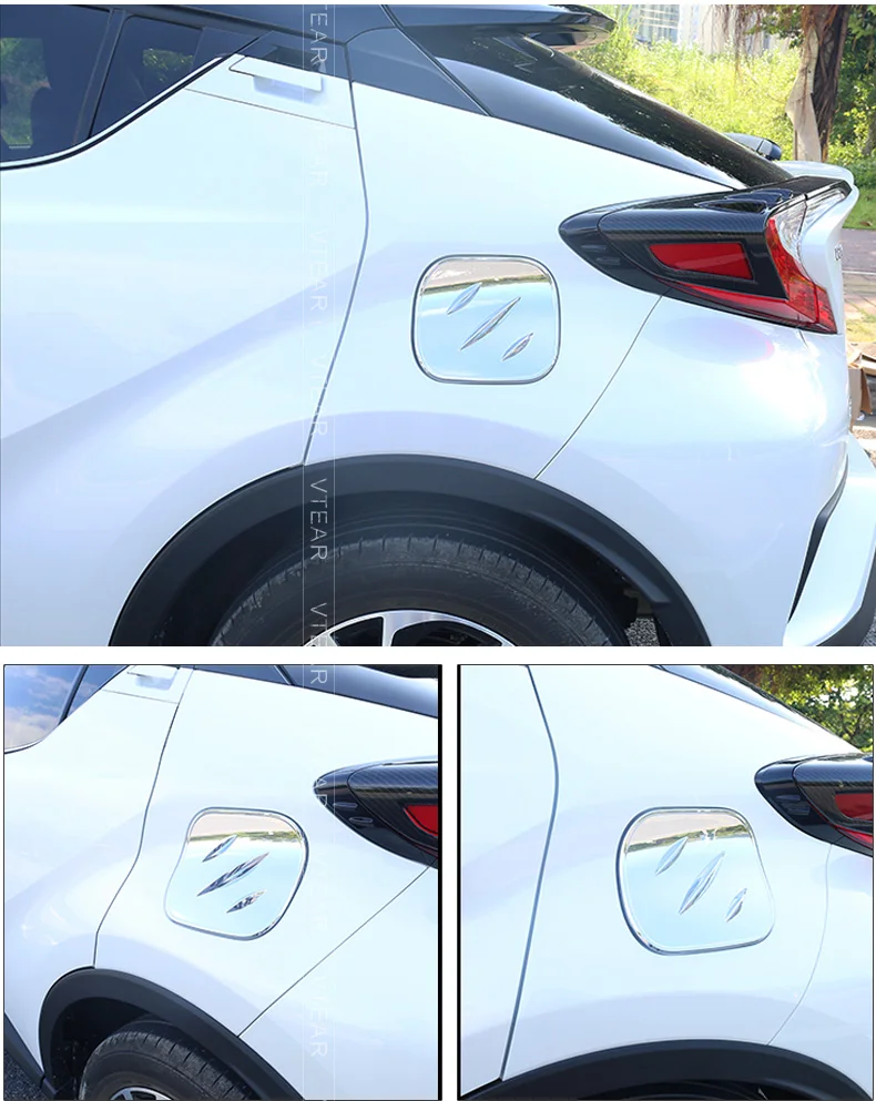 Vtear для Toyota C-HR CHR углеродное волокно автомобильный масляный Топливный Бак Газовая крышка обод хромированный Стайлинг внешние аксессуары,автотовары