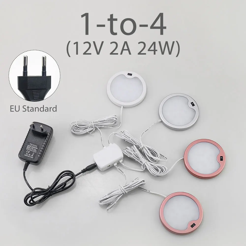 EU 1 to 4 lamps PIR 12 В DC под шкаф свет кухня датчик движения светодиодный освещение для гардеробной сенсор шкаф лампа лампы для шкафов шкаф гардероб светильники шкаф освещение подсветка для кухни - Цвет: EU 1 to 4 lamps