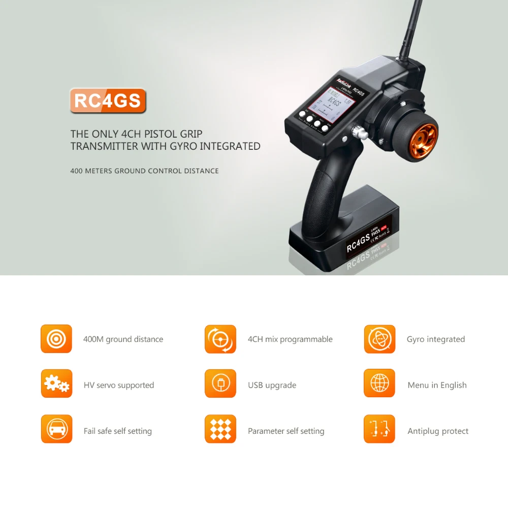 

Система дистанционного управления RC4GS 2,4 ГГц 4CH передатчик и приемник R6FG с гироскопом для радиоуправляемого гусеничного автомобиля лодки