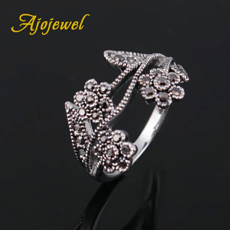 Женское кольцо в винтажном стиле с цветком|rhinestone ring|designer ringfashion rings |