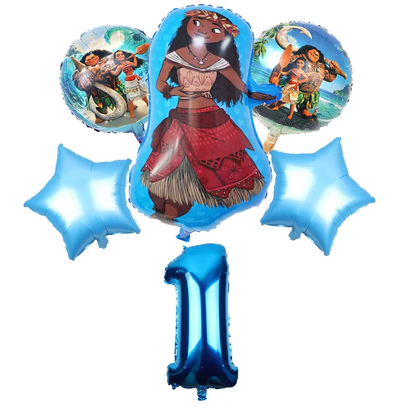 5 штук в партии Воздушные шары moana 32 дюймов номер Моана товары для вечеринки с героями мультфильма «Моана»; тематическая вечеринка на день рождения украшения для детских игрушек в честь подарки для девочек