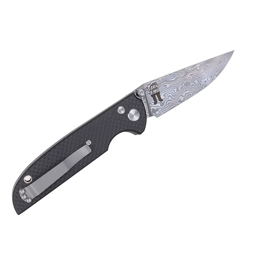 Тактический складной нож марки Vikinger C811CFDR клинок из дамасской стали с рукояткой