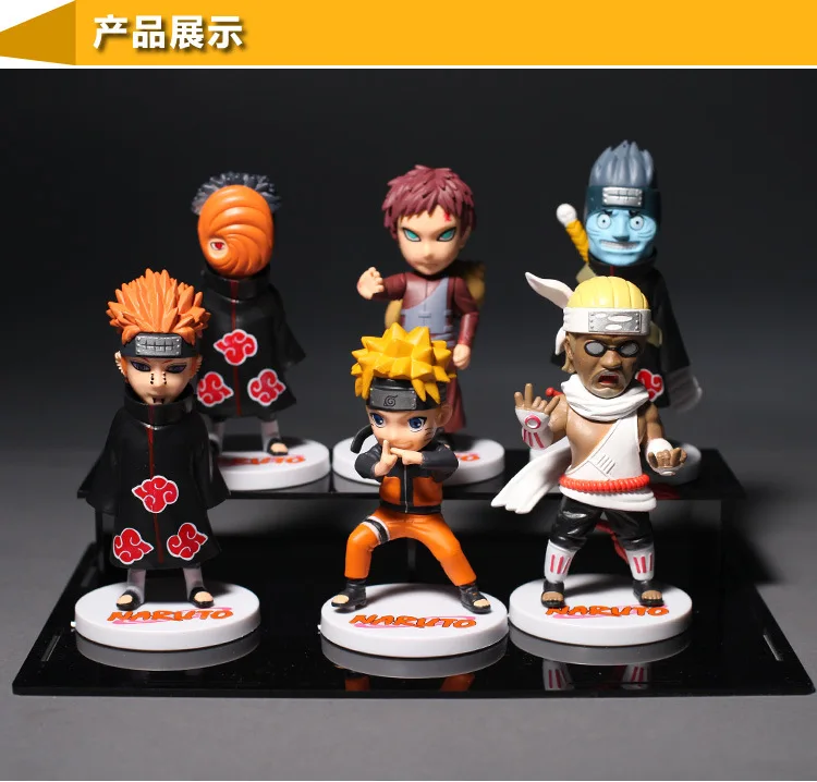 Экшн фигурка Наруто удзумаки Учиха Обито Нагато Гаара из ПВХ 6 шт./лот 9 см