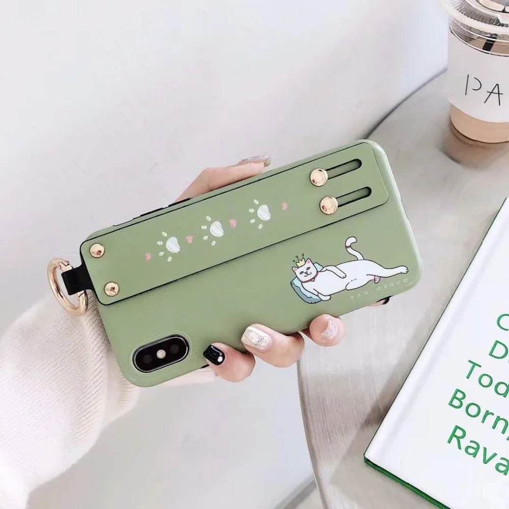Cat Claw Couple Wrist Strap for iPhone 6 6plus 7 7plus Case x Back Cover |