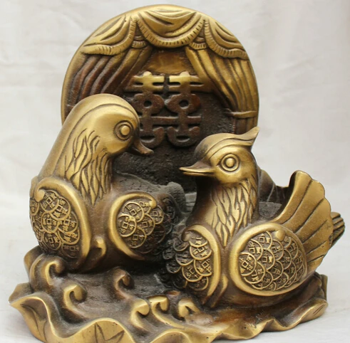 WBY JP S0524 9 &quotКитайский Фэншуй Медь мандаринка Монета Богатство Двойное счастье