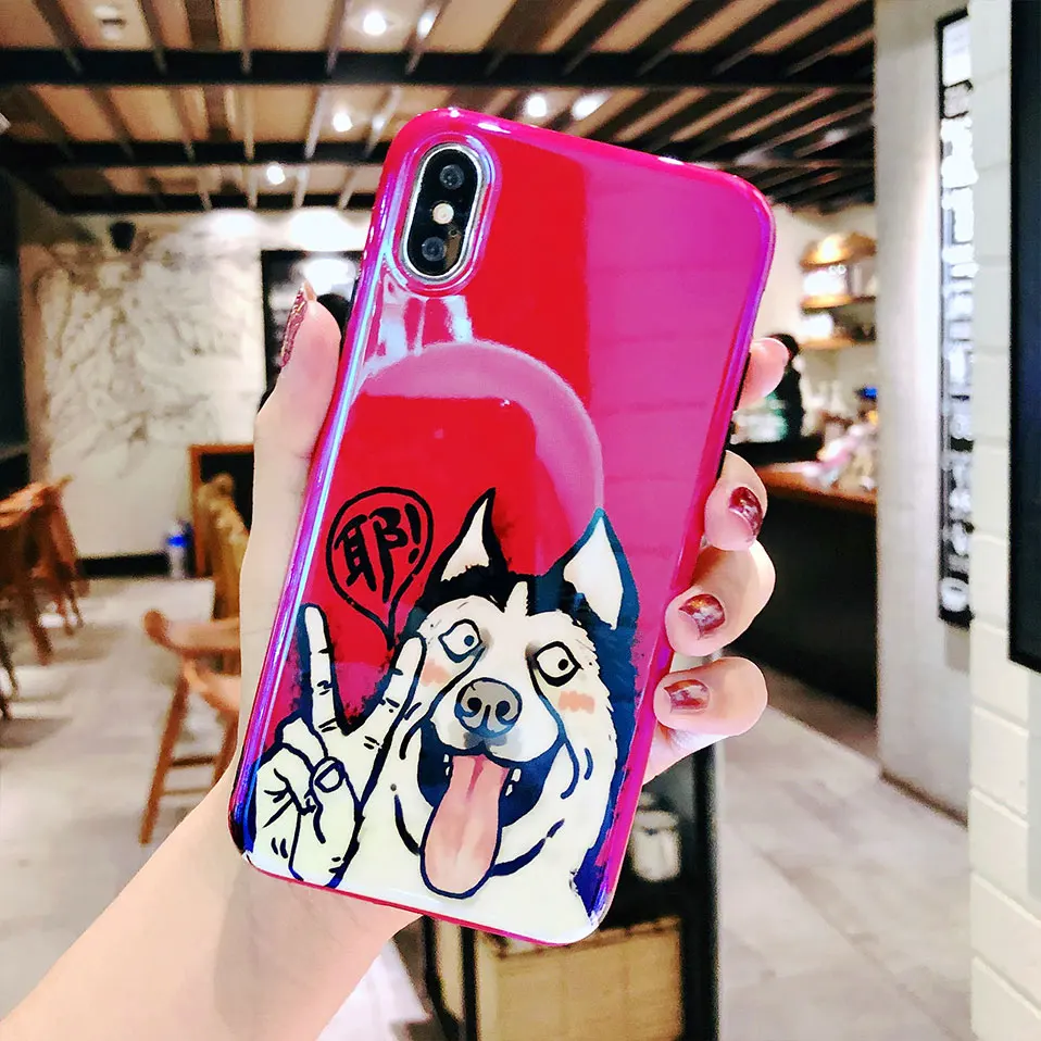 Милая собака шаблон случаи телефона для iPhone 6 6S Коке X XR XS Max высокое качество из