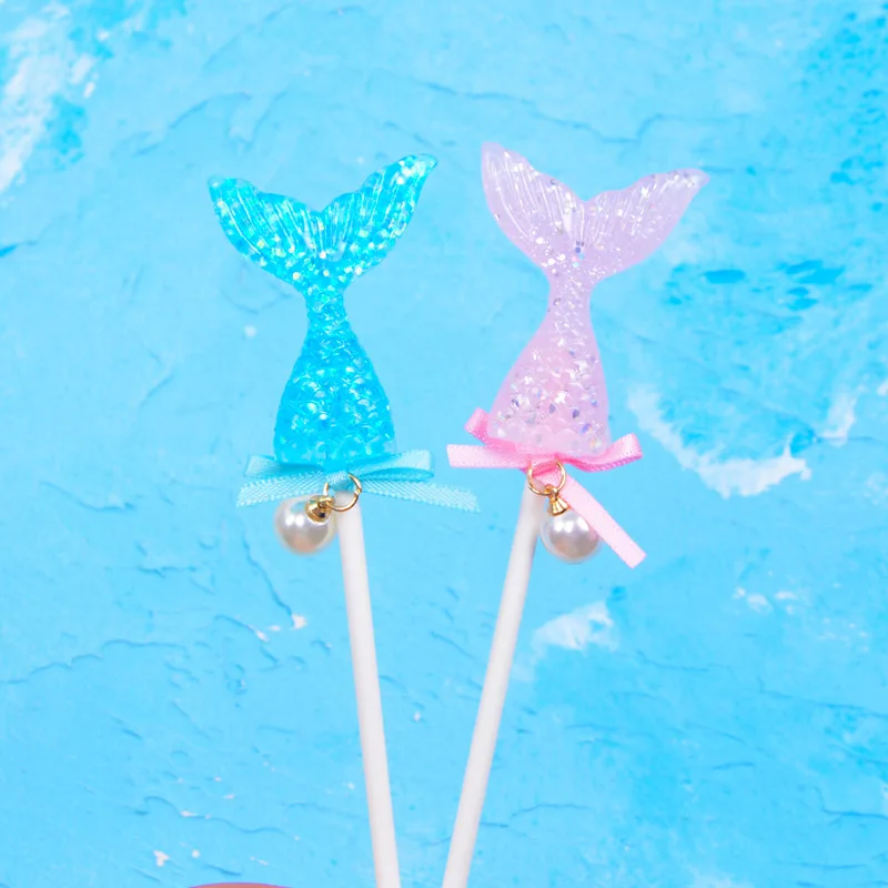 Русалка рыбий хвост Блестящий торт topper baby shower Topper deco украшение для выпечки с днем
