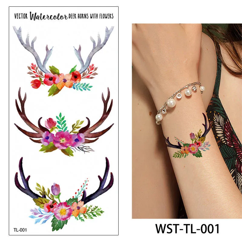 WST-TL-001 19*9 см яркие 25 дизайнов 1 лист цветок тела татуировки WST-TL Временная красота красочные Ловец снов изображения татуировки стикер бумаги - Цвет: WST-TL-001