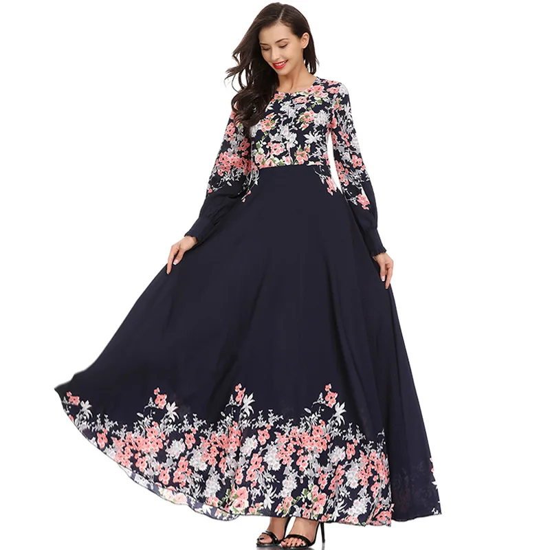 Новые осенние платья с принтом ТРАПЕЦИЕВИДНОЕ ПЛАТЬЕ длинным рукавом и круглым