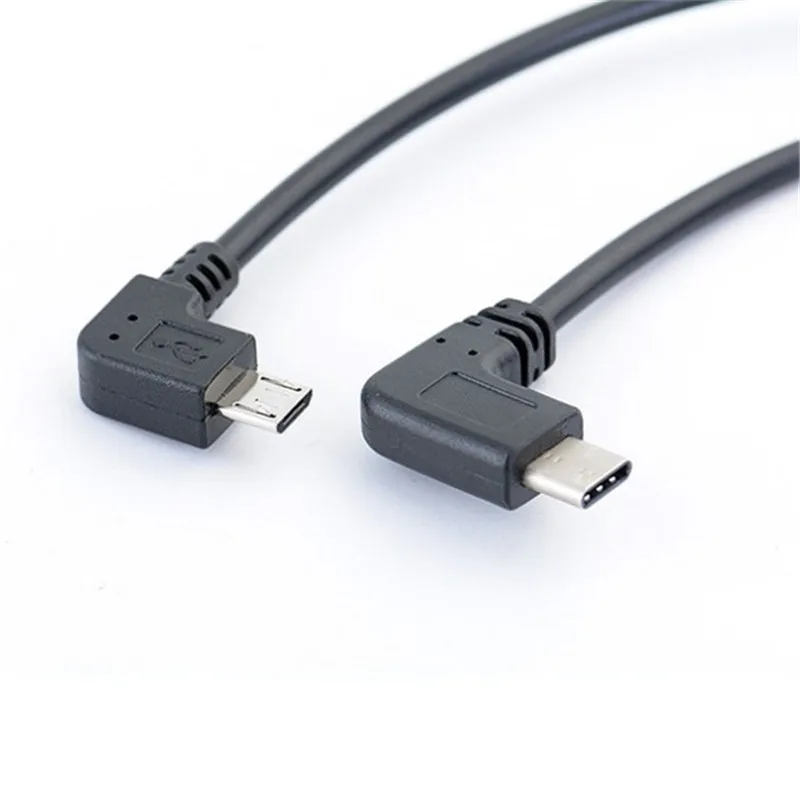 Кабель микро USB 90 градусов на Type C OTG для телефона Android DAC декодирование линии