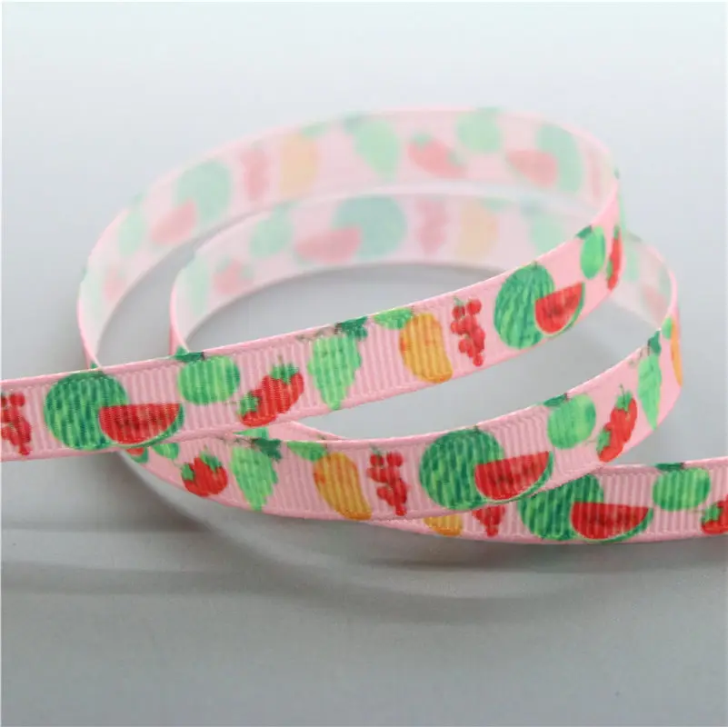 DHK 3/8 'Ƌ ярдов Бесплатная доставка фрукты печатных Grosgrain ленточный аксессуар