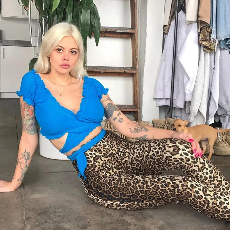 Однотонные укороченные топы с v образным вырезом на шнуровке для женщин уличные