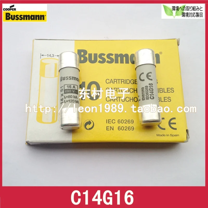 

US Bussmann fuse C14G16 16A gG / gL 690V 14 \u0026 times; 51mm C14G16