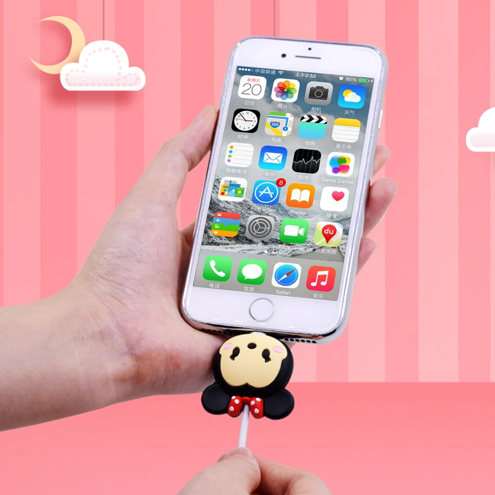 CHIPAL Милая мультяшная защита кабеля в виде животного для iPhone USB кабель передачи