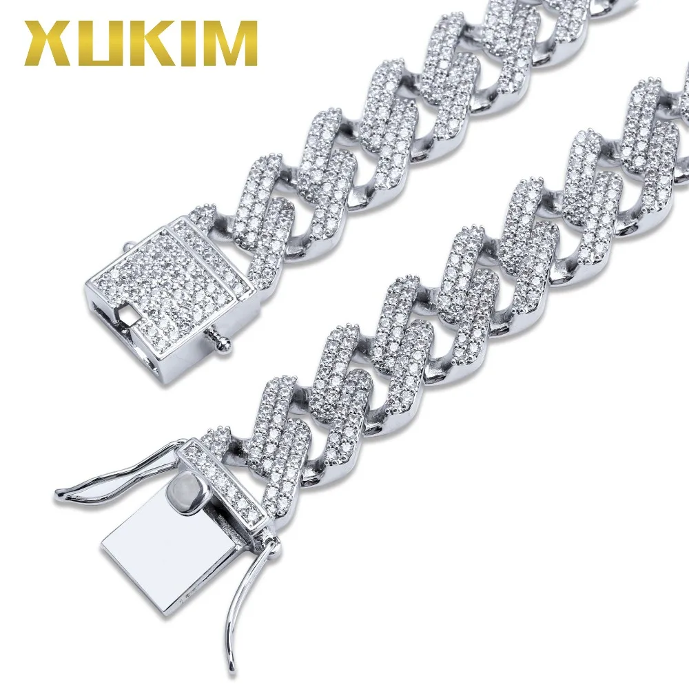 Xukim ювелирные изделия оптовая продажа 14 мм Miami кубинская цепочка ожерелье золотой