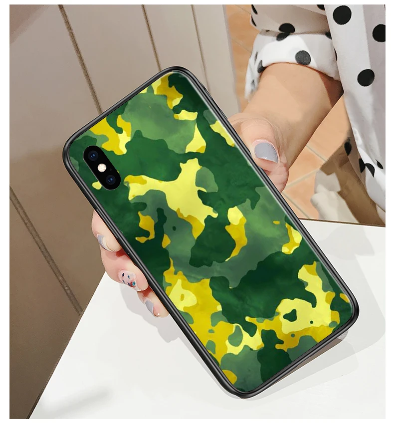 Камуфляжный военный армейский цветной милый чехол для телефона Apple iPhone X XR XS MAX 7 8