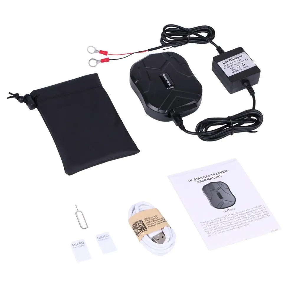 With Charger No Box Gps трекер для автомобиля gps локатор TK905 водонепроницаемый магнит в режиме ожидания 90 дней в режиме реального времени LBS позиция пожизненная отслеживание - Цвет: With Charger No Box