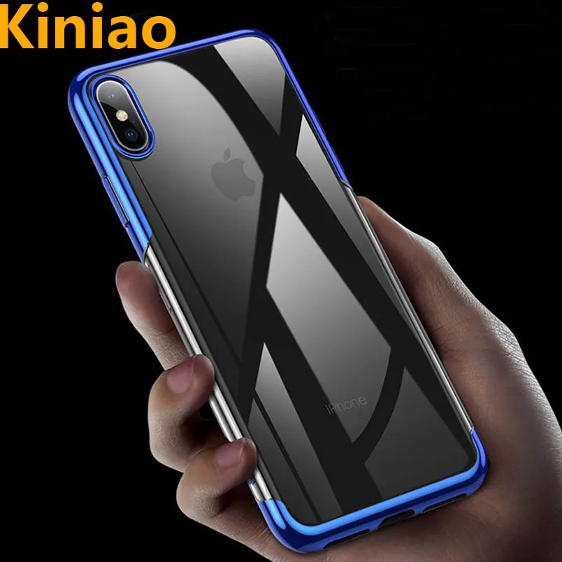 Роскошные ультра тонкий прозрачный чехол для iPhone X Xs Max Xr 6 S 7 8 плюс бампер Мягкий