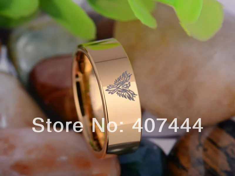 Бесплатная доставка Золотое кольцо из вольфрамового сплава для мужчин 8 мм|ring