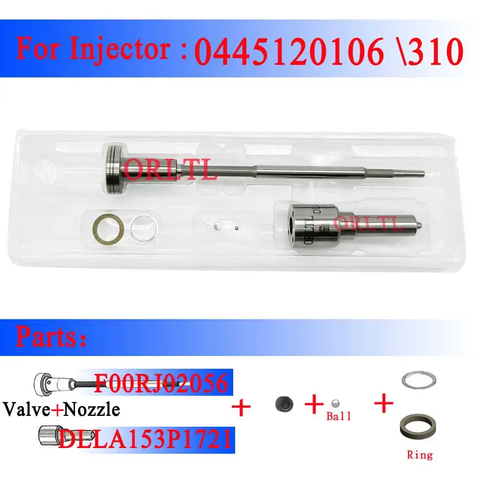 

ORLTL DLLA153P1721 F 00R J02 056 diesel common rail injection repair kit for DONGFENG D5010222526 injector 0445120310