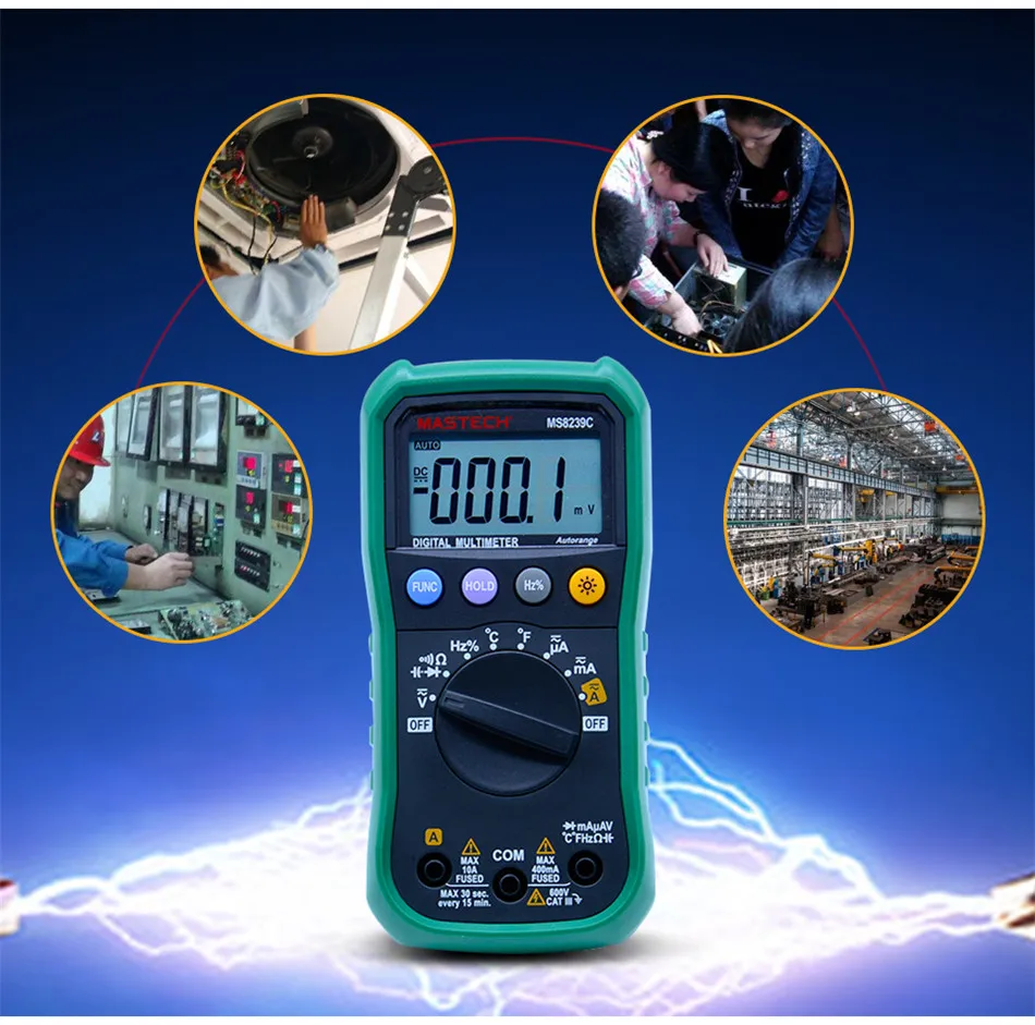 Цифровой Мультиметр MASTECH MS8239C, ампервольтметр 3 3/4