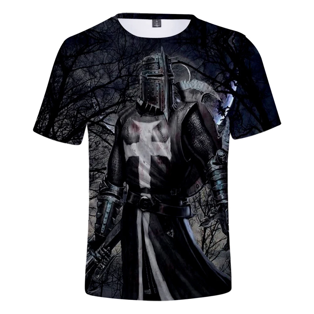 

New T-shirt 2021 summer fashion casual knights templar 3D T-shirt men and women short-sleeved print O-neck men's 3D t-shirt