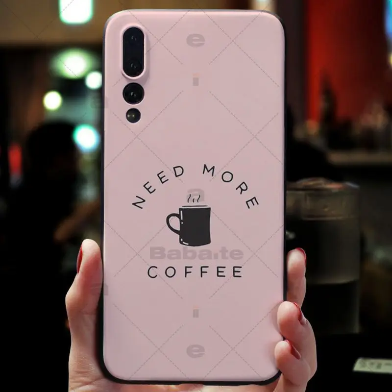 Babaite Ok But First Coffee мобильный телефон задняя крышка TPU чехол для Huawei P9 P10 P20 P20pro honor 9 10 V9