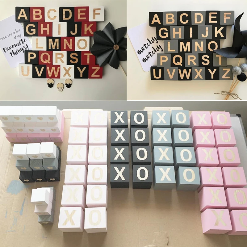 Деревянные буквы цифры блок украшения DIY Алфавит ремесло для свадьбы детское