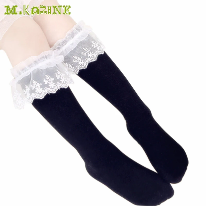 Распродажа удобные кружевные чулки для девочек 1-8 лет гетры малышей симпатичные