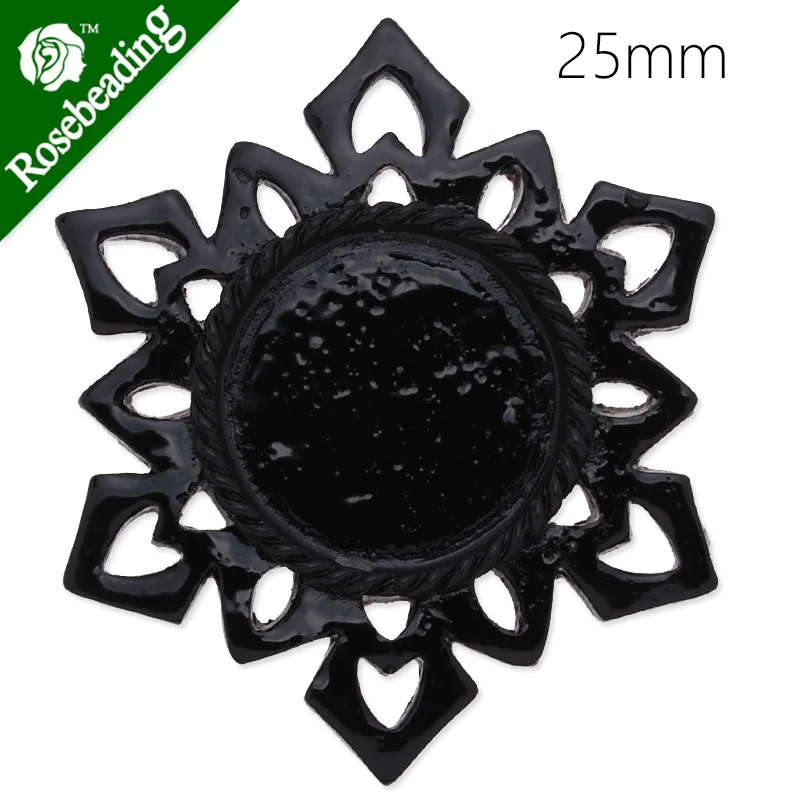 

25mm resin cabochon,black,snowflake shape,fit 25mm glass cabochon,pretty look,sold 20pcs/lot-C4282