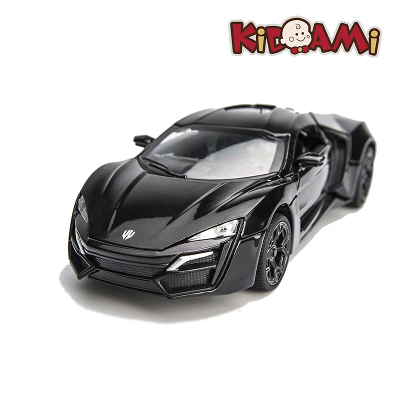 KIDAMI 1:32 Форсаж игрушечный автомобиль из сплава, Мини авто Игрушки для детских подарков, dodge модель автомобиля тачки - Цвет: Black Lykan