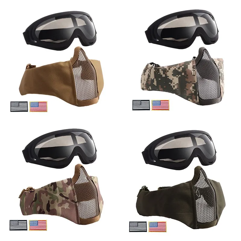 Тактические очки для шлема с полулицевым покрытием легкая складная