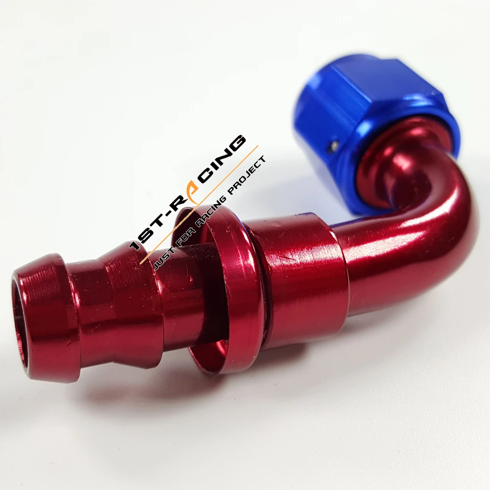 Универсальный Масляный шланг с креплением на 6 90 градусов красный + синий T6061