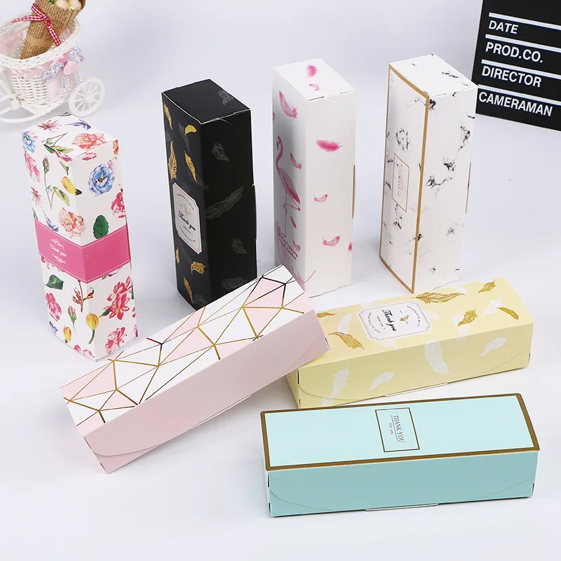 20PCS Kawaii Flamingo Gift Box Chocolate Cookie Boxes Candy Cake Marble Theme Paper Carton Birthday Party Wedding Wrapping Bags | Дом и сад