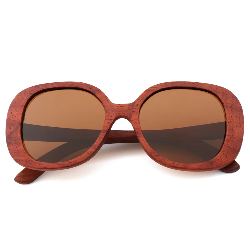 brown lens BerWer женские деревянные солнцезащитные очки винтажные Круглые Солнцезащитные очки поляризованные линзы солнцезащитные очки - Цвет линз: brown lens