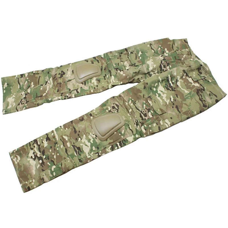 Multicam Camouflage Men Hunting Pants Tactical BDU Pants Camo Knee Pads Airsoft Sniper Paintball Military Army Combat Trousers
