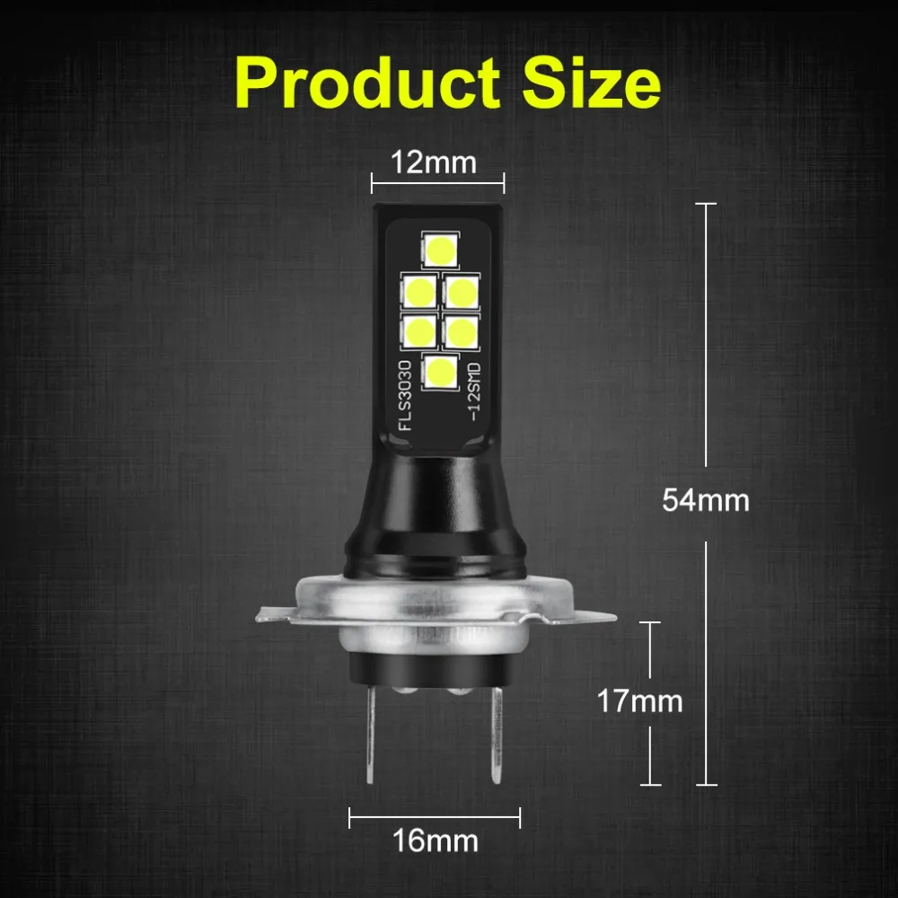 2 шт. Автомобильные светодиодные лампы H7 12 3030SMD 6000 К | Автомобили и мотоциклы
