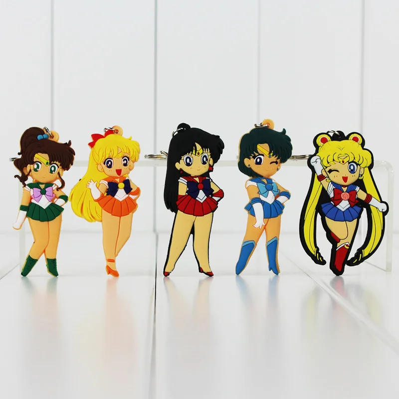 5 шт./лот аниме Сейлор Мун Keychian Меркурий Марс Юпитер Венера рисунок 7 см Подвески