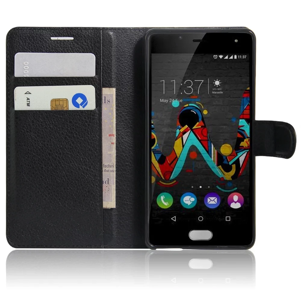 High Quality Luxurious Leather Book Case For Wiko Ridge 4G FAB Wallet Cover |
