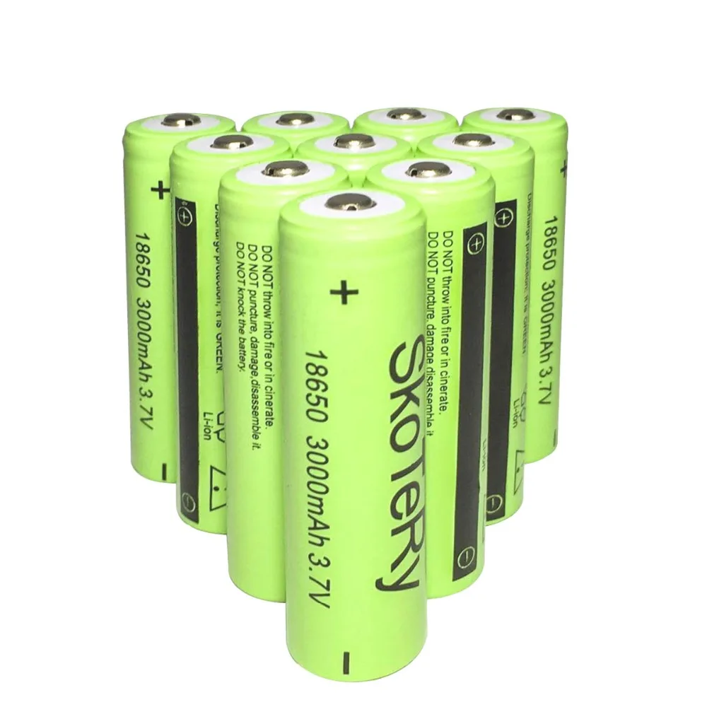 2 шт много SkoTeRy green 18650 3000mAh 3 7 V литий ионные аккумуляторы литиевая батарея Baterias Bateria